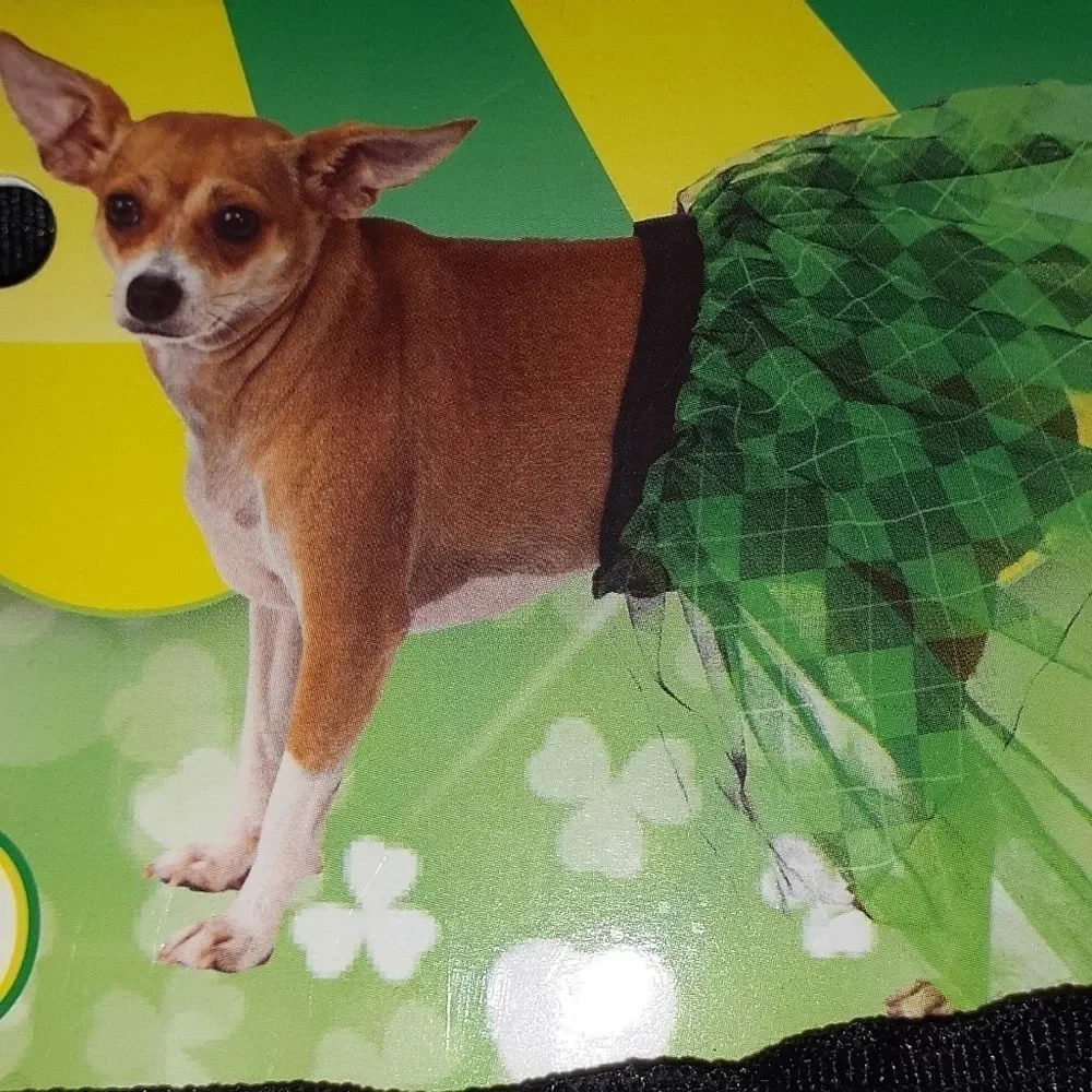 Ridiculous NEW Green Plaid Dog Puppy Cat Tutu‎ S/M